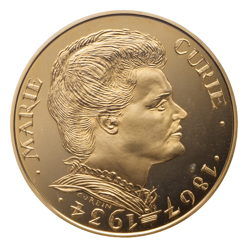 フランス 1984年銘『マリ・キュリー没後50年100フラン金貨 