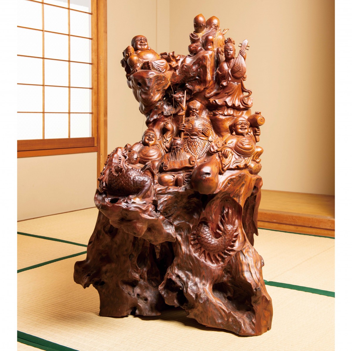 天然楠一木彫り『吉祥七福龍神』 - 【東京書芸館公式サイト 】国内外の 