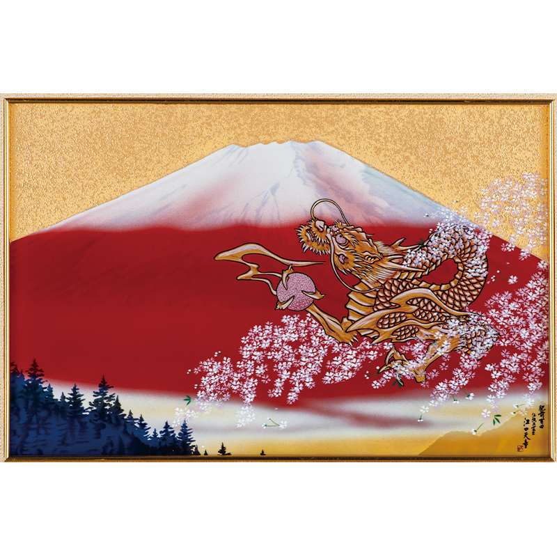 赤富士  錐彫り技法