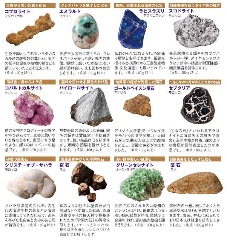 『世界の稀石コレクション』12点セット