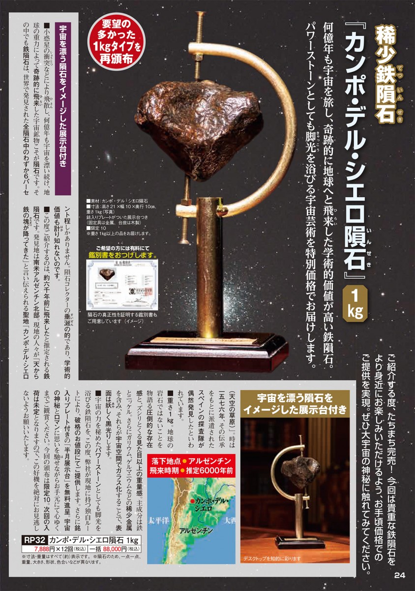 鉄隕石『カンポ・デル・シエロ隕石』[1kg] - 【東京書芸館公式サイト 