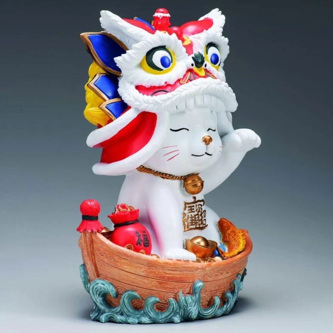 吉祥置物『宝船招き猫』