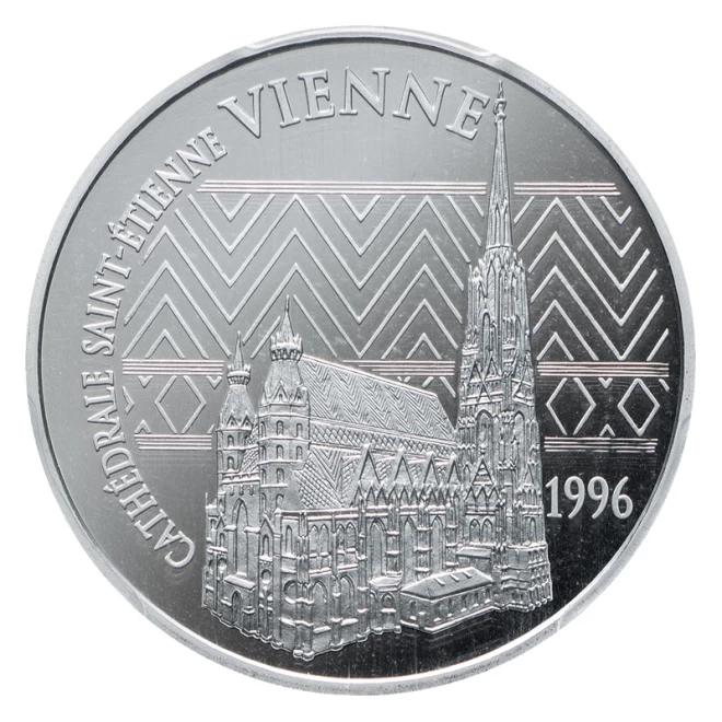 フランス 1996年銘『500フランプラチナ貨幣』　ウィーン