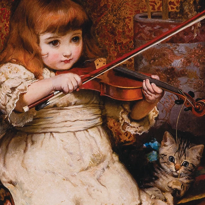 チャールズ・バートン・バーバー　ジクレー版画『小さなバイオリニスト』