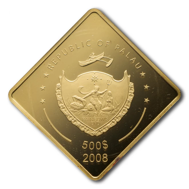パラオ共和国　2008年銘『戦艦大和500ドル大型金貨』
