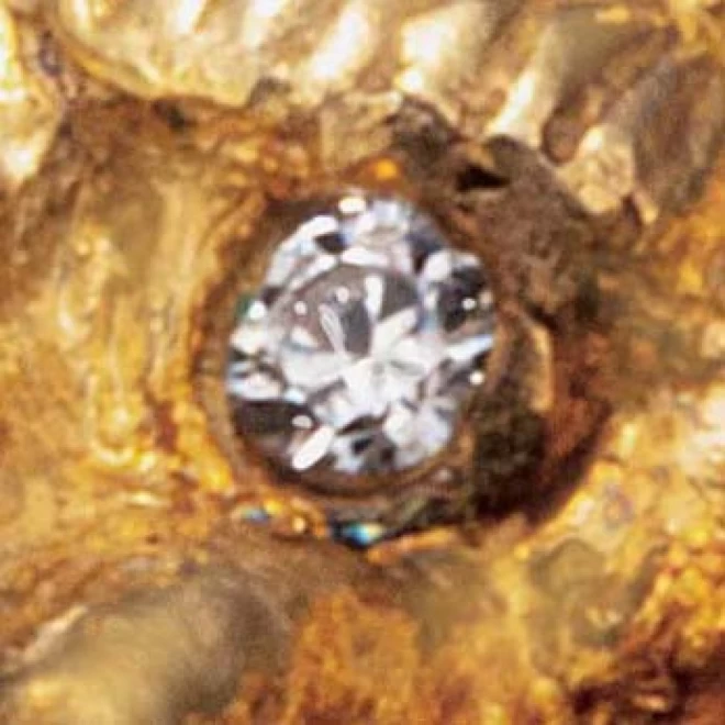 岡内太郎　ダイヤモンド　水晶『黄金龍神リング』18金製