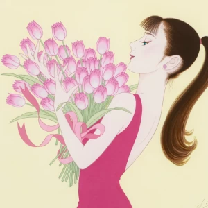 鶴田一郎 ジクレ―版画『胸いっぱいの愛を』