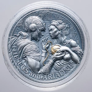 カメルーン発行　ギリシャ神話銀貨　『テセウスとアリアドネ』