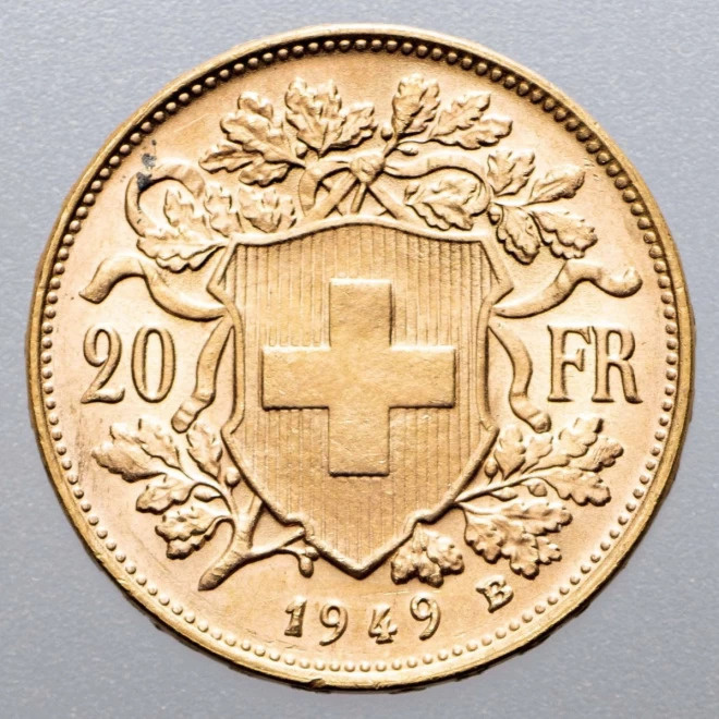HELVETIA スイス 20フラン 1935年 6.4g k21.6