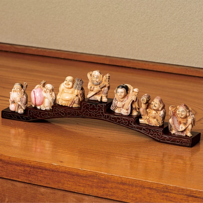 蘇良 マンモス牙彫刻『七福神』七尊一組 - 【東京書芸館公式サイト