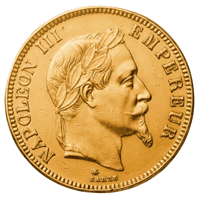日本人気超絶の 月桂冠像 100フラン金貨 ナポレオン3世 フランス AU58