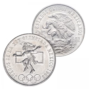 メキシコ造幣局発行『1968年メキシコオリンピック記念25ペソ銀貨』