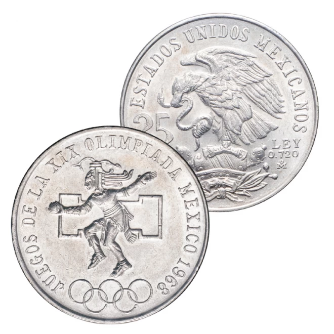 メキシコ造幣局発行『1968年メキシコオリンピック記念25ペソ銀貨