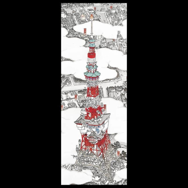 山口晃×ミタショーコラボレーションストール『東京タワー』