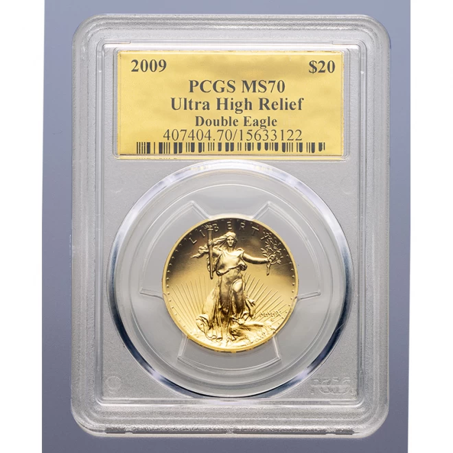 アメリカ2009年ウルトラハイレリーフ『ダブルイーグル20ドル金貨』MS70