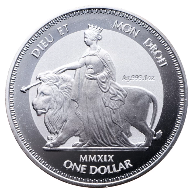 2019年 イギリス領 ヴァージン諸島 ウナ ライオン 1ドル 銀貨 - 貨幣