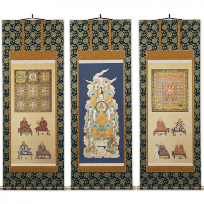 三幅一組掛軸 『真言八祖両界曼荼羅』 KJ14 - 【東京書芸館公式サイト