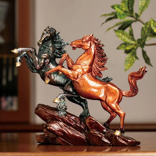 金と銀の馬の家の装飾品、家の置物 - 置物