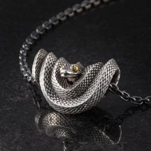 銀製ペンダント『財運守護蛇』