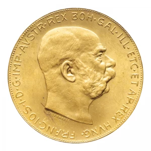 オーストリア 1915年銘リストライク『100コロナ金貨』MS64以上
