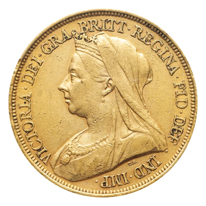 イギリス 1893年『ヴィクトリア・オールド5ポンド金貨』XF45