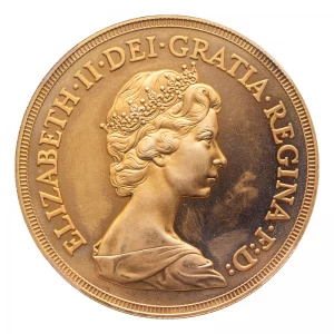 イギリス 『ヤングエリザベス2世5ポンド金貨』PF65UC
