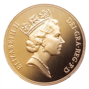 イギリス 『ミドルエリザベス2世5ポンド金貨』PR69DCAM