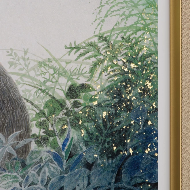 西田俊英 彩美版シルクスクリーン手摺り『月の兎』