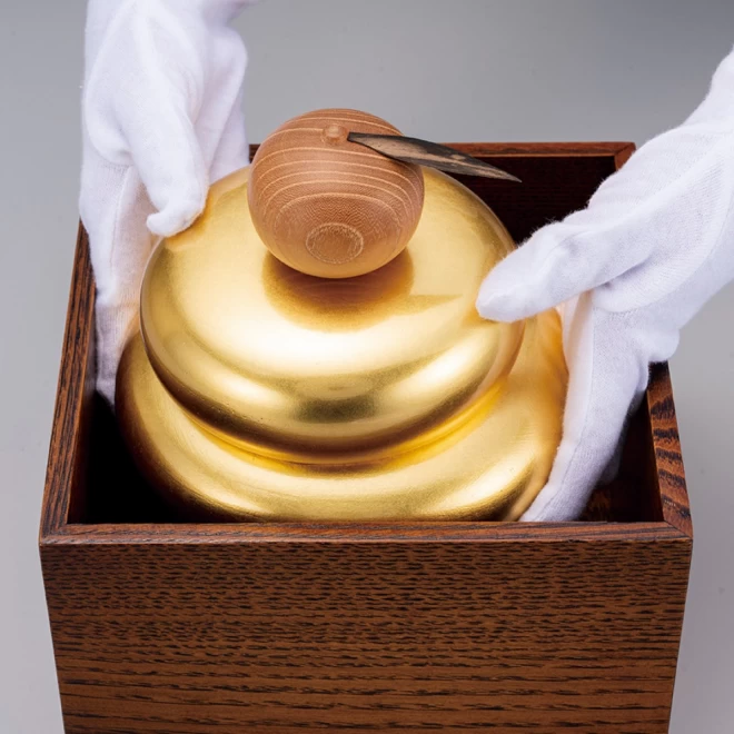 22金箔 国産木製『福寿鏡餅』