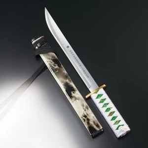 晶之　土佐剣鉈『白鷺刀』緑色西陣織白柄巻