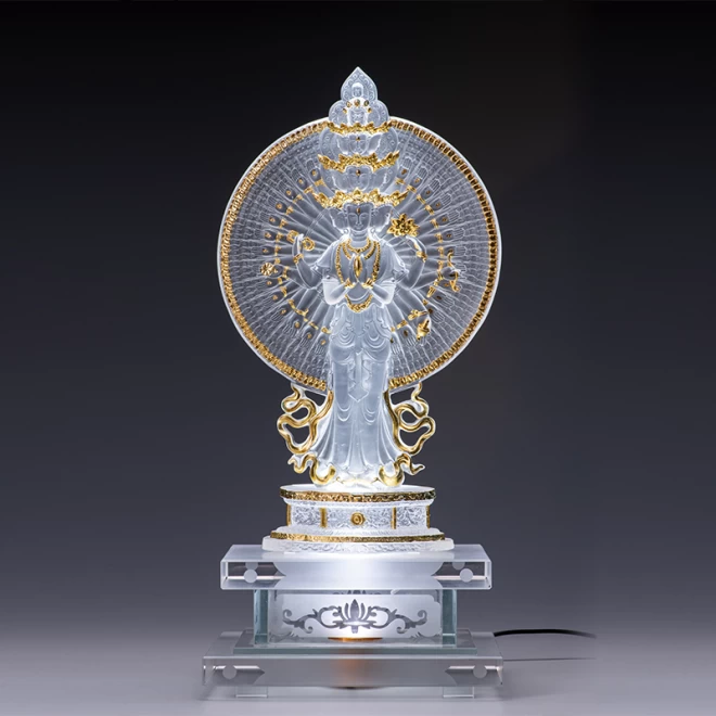 約508g仏教古美術 銅 細工 十一面千手観音立像 美品 - 金属工芸