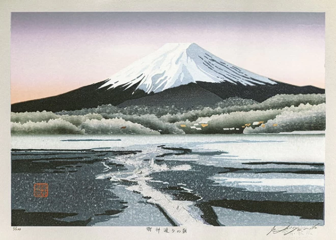 宮本秋風 木版画『神々の国 日本』4枚1組